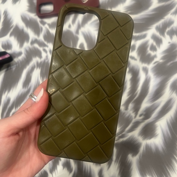 Bottega Veneta Khaki Green Phone Case